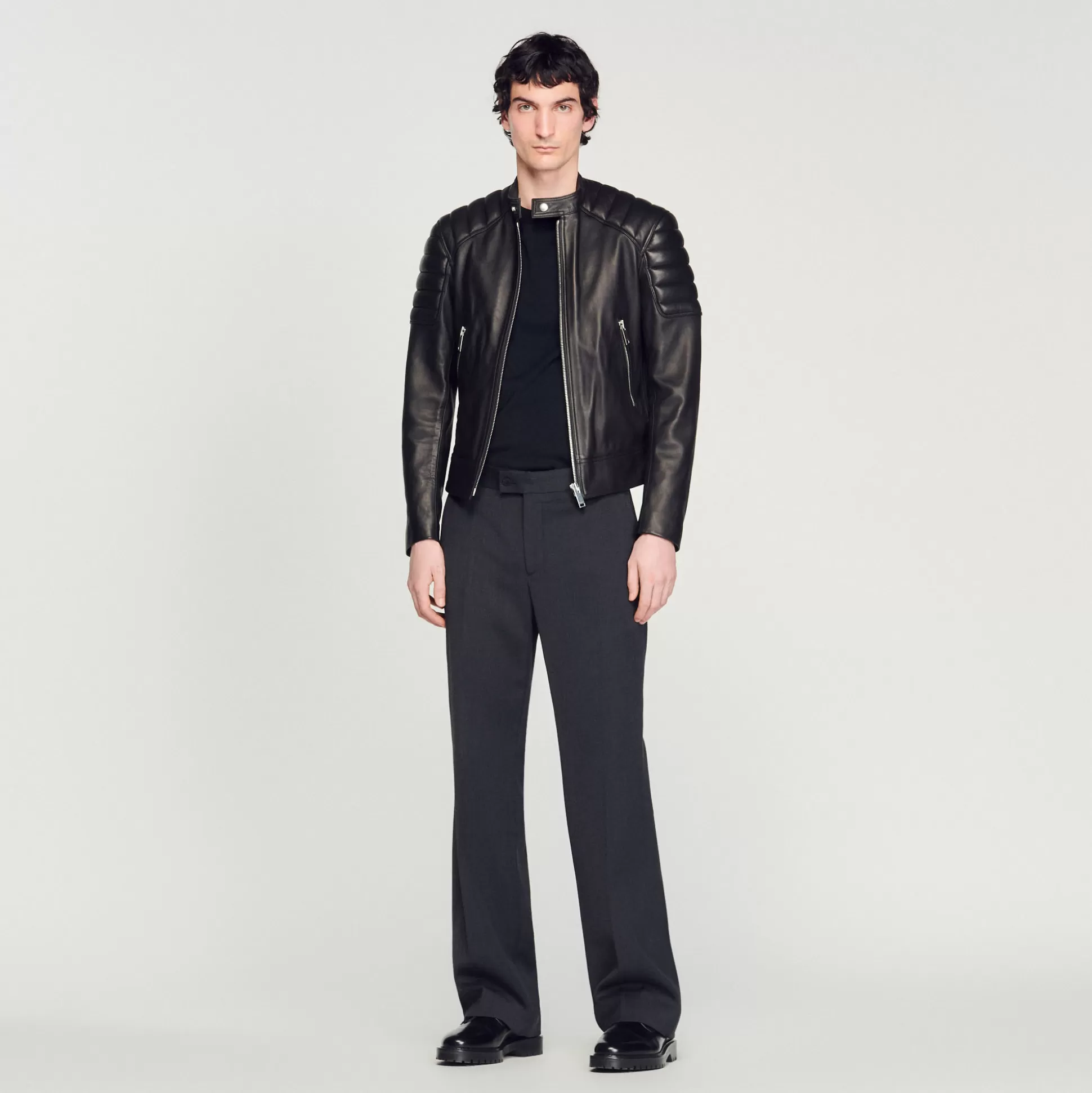 Discount Blouson En Cuir Finitions Matelassées Homme Manteaux & Blousons