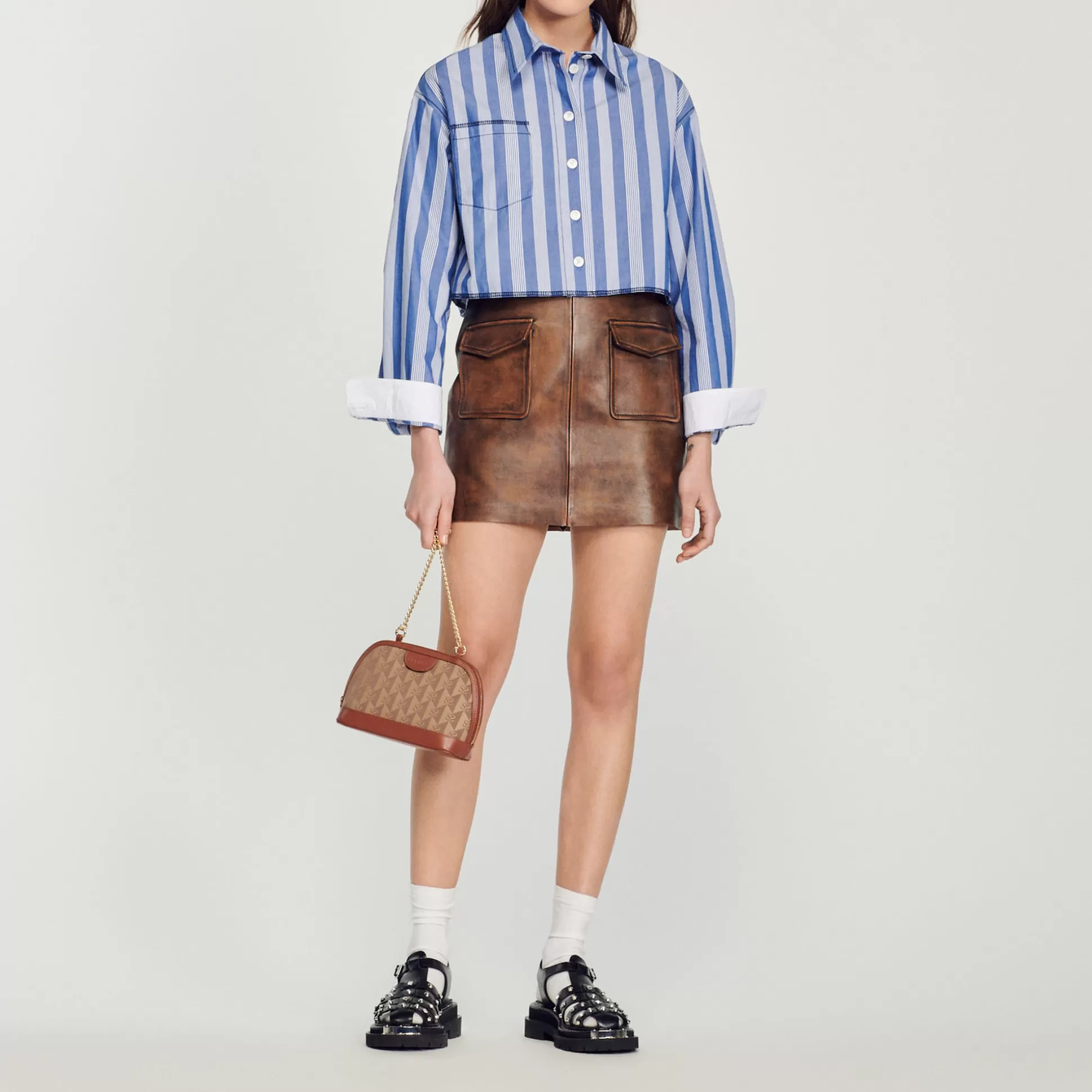 Flash Sale Jupe Courte En Cuir Vieilli Femme Jupes & Shorts