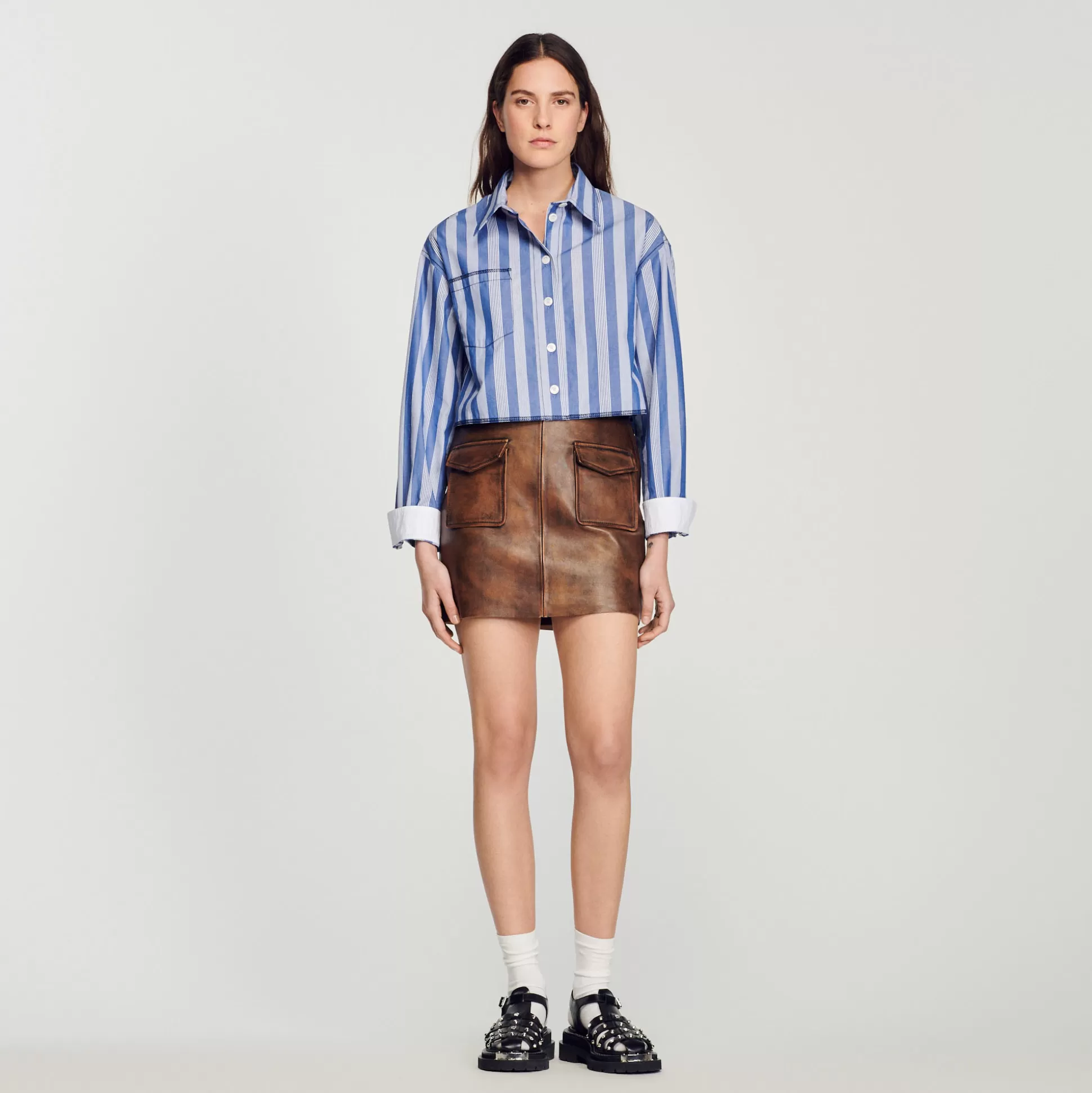 Flash Sale Jupe Courte En Cuir Vieilli Femme Jupes & Shorts