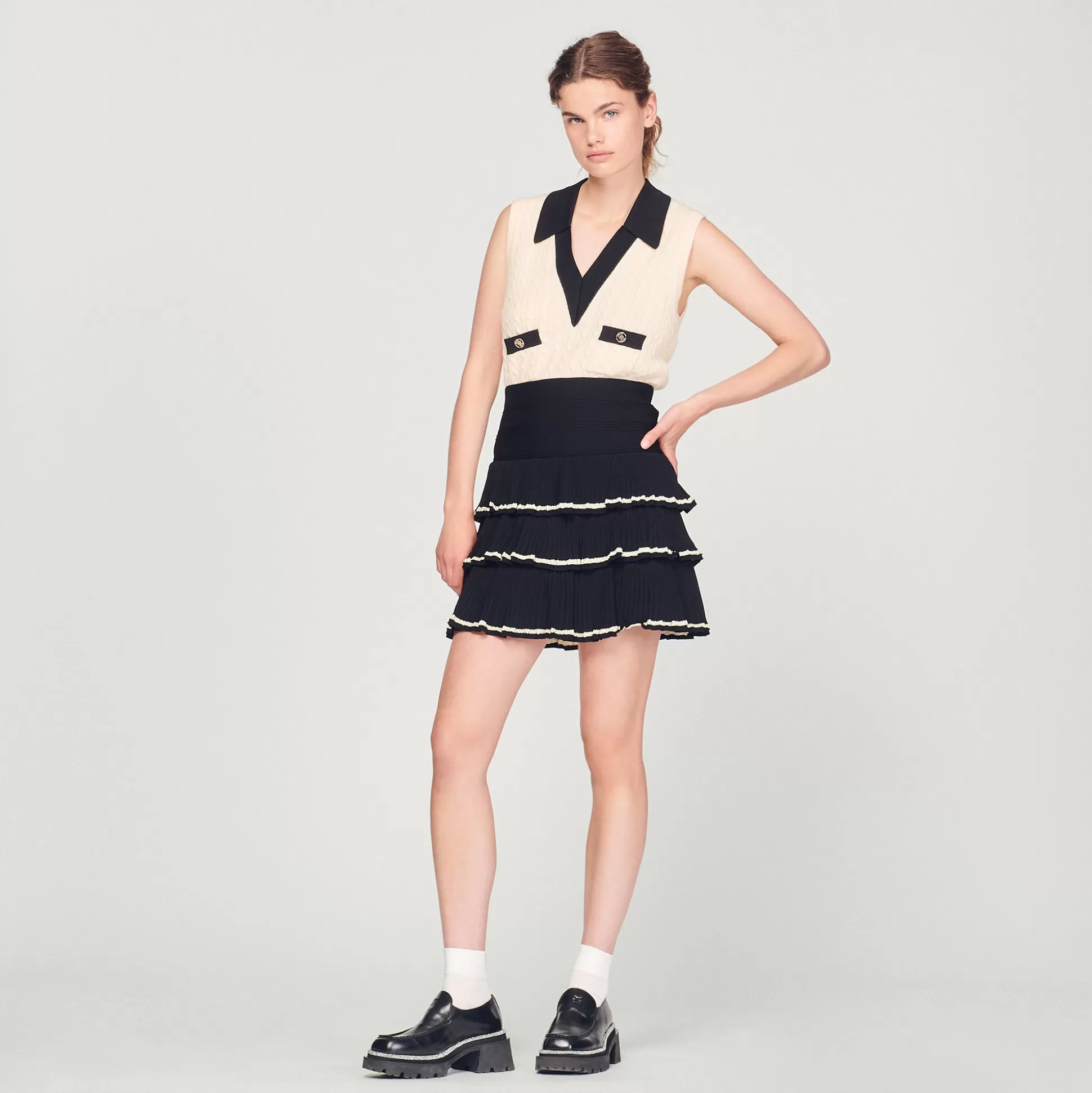 New Jupe Volantée En Maille Femme Jupes & Shorts