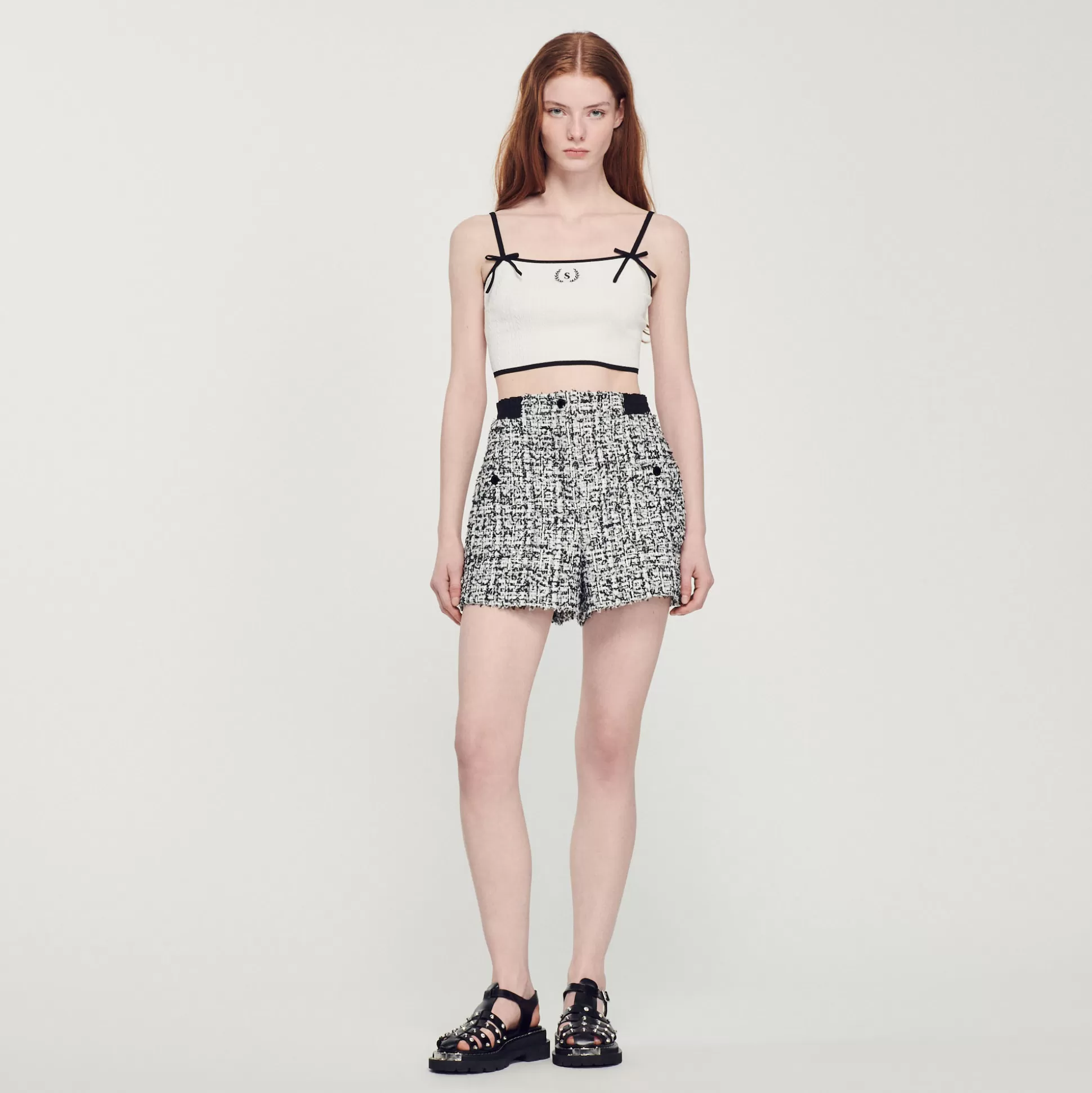 New Short En Tweed Femme Jupes & Shorts